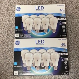 LED GE 60W replacement 9W (2 packs of 8)
